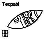 The Aztecs days: the Flint Tecpatl coloring page