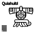 The Aztecs days: the Rain Quiahuitl coloring page