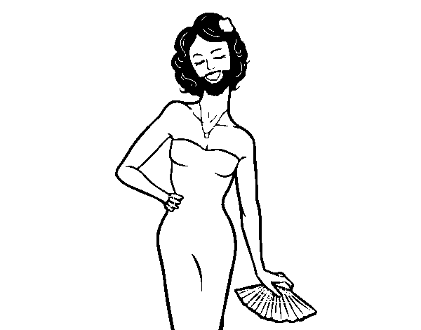 The bearded lady coloring page