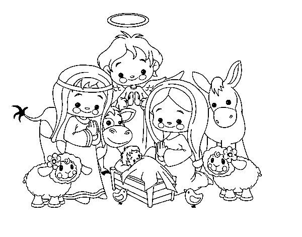 The birth coloring page