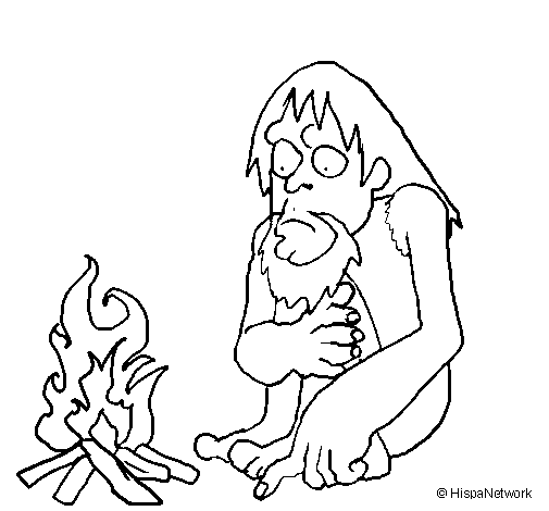 The discovery of fire coloring page