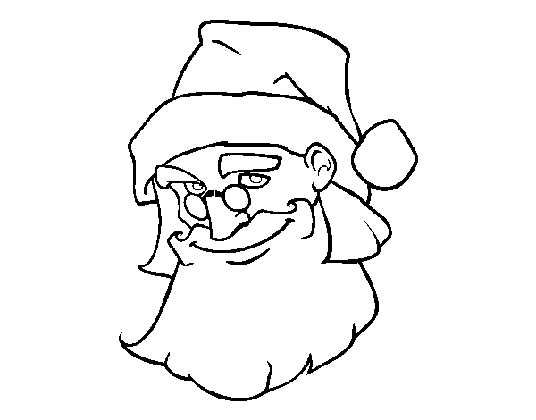 The Father Christmas face coloring page