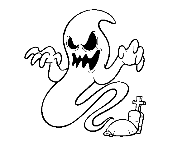 The ghost's grave coloring page