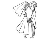 The husband and the wife coloring page