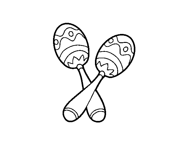 The maracas coloring page