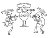 The Mariachis coloring page