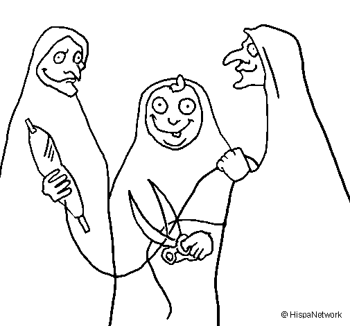 The Moirae coloring page