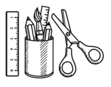 The School equipment coloring page