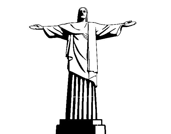 The statue of Christ the Redeemer coloring page