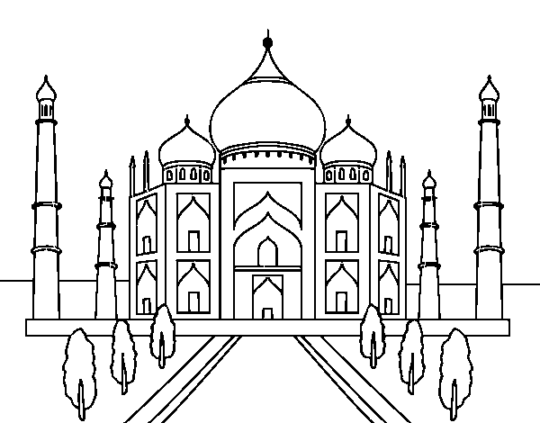 The Taj Mahal coloring page