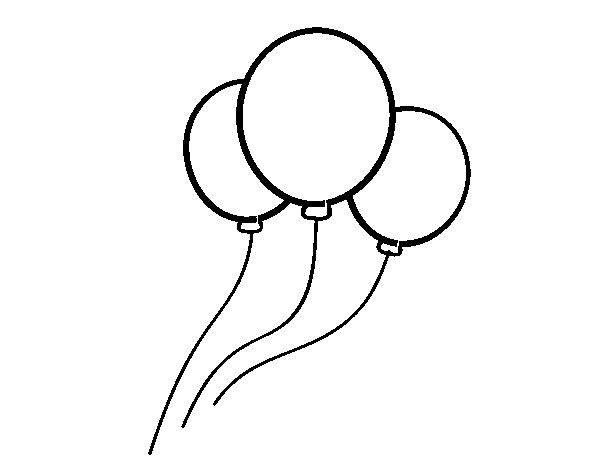Three balloons coloring page