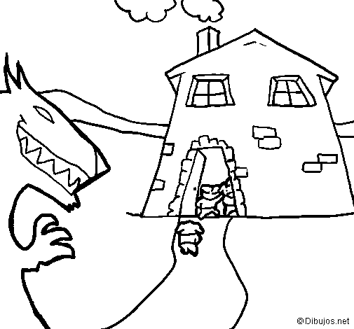 Three little pigs 10 coloring page