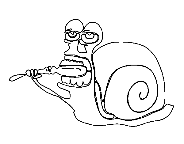 Tidy snail coloring page
