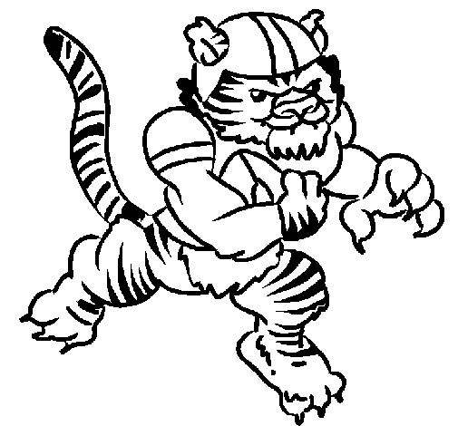 Tiger player coloring page