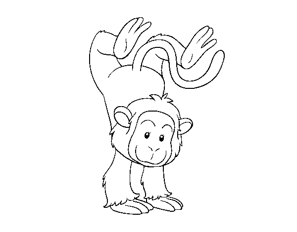 Tightrope monkey coloring page