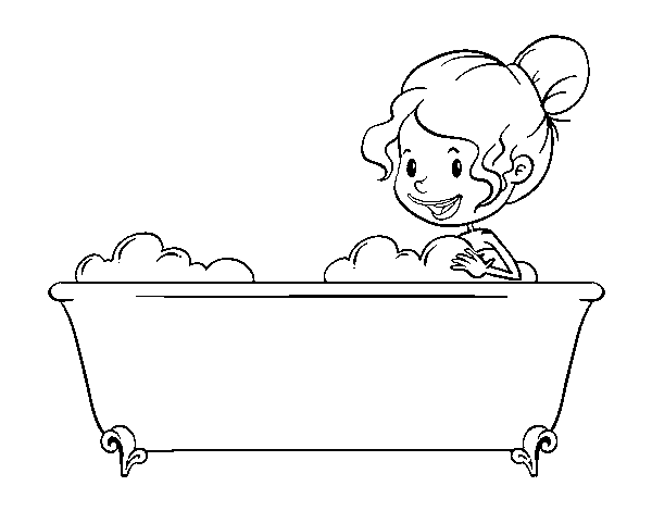 To have a bath coloring page