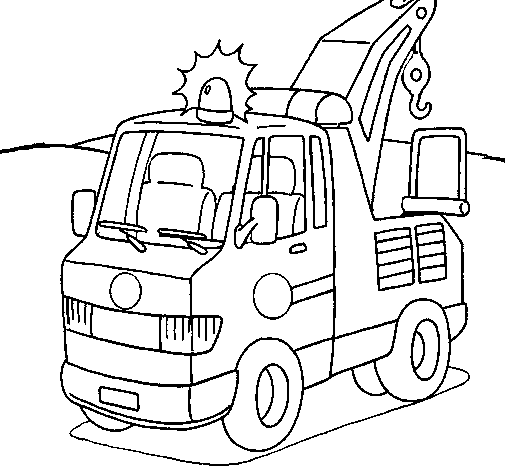 Tow truck coloring page