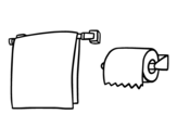 Towel and toilet paper coloring page