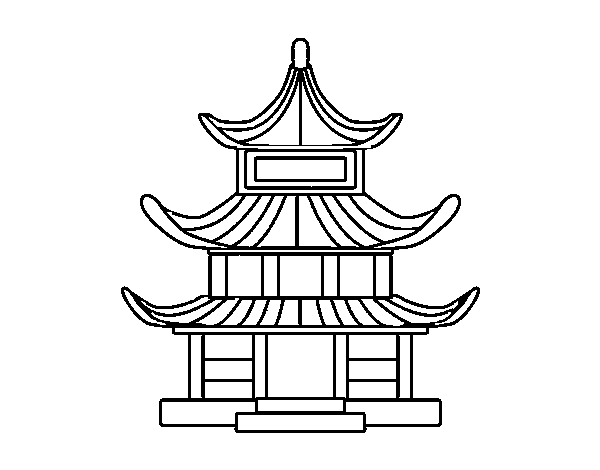 Traditional Japanese House coloring page