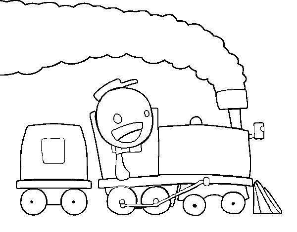 Train with machinist coloring page