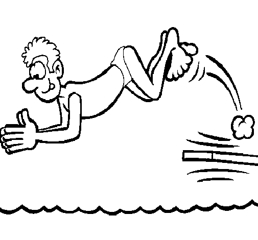 Trampoline jump coloring page