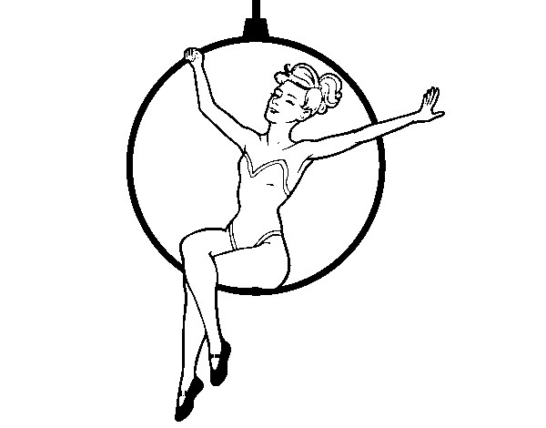 Trapeze woman coloring page