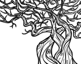 Tree ghostly coloring page