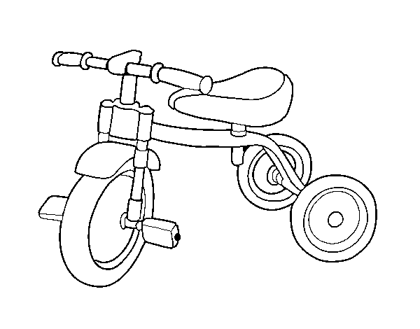 Tricycle for children coloring page