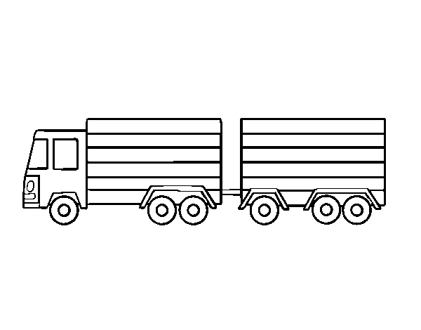 Truck with trailer coloring page