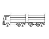 Truck with trailer coloring page