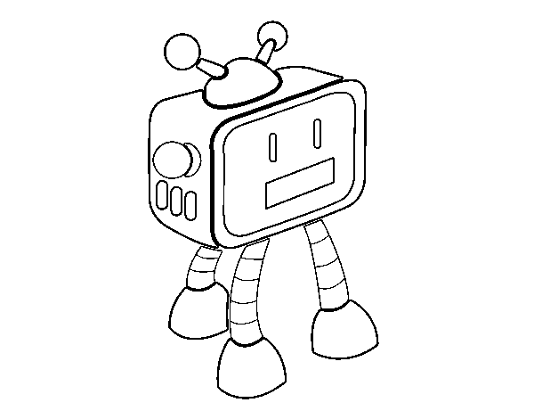 TV Robot coloring page