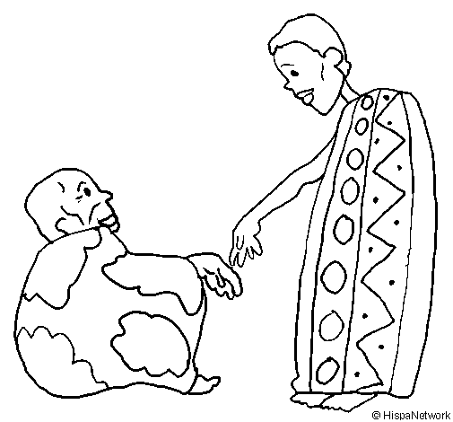 Two Africans coloring page