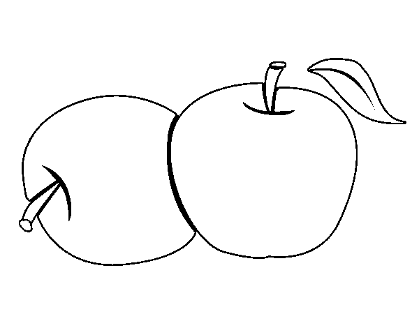 Two apples coloring page