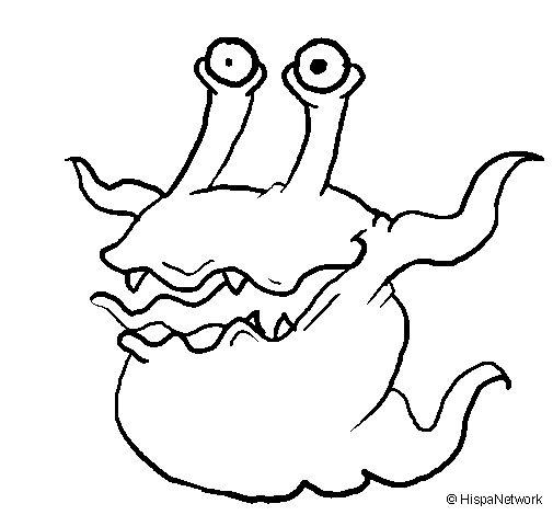 Two-eyed monster coloring page