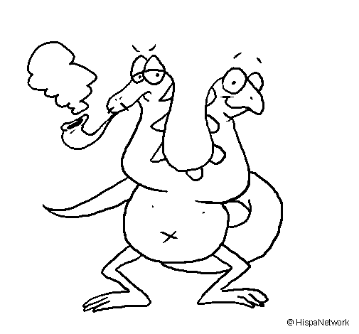 Two-headed snake coloring page