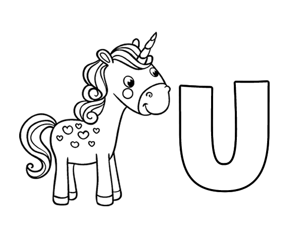 U Of Unicorn Coloring Page Coloringcrewcom