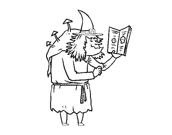 Ugly witch coloring page
