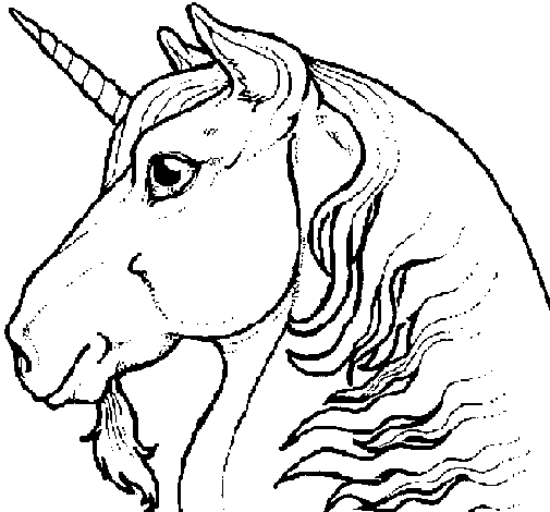 Unicorn head coloring page