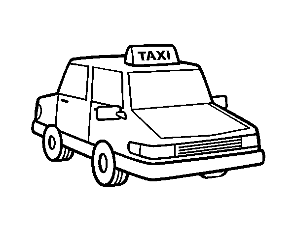 Urban taxi coloring page