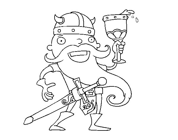 Vikings celebrating coloring page