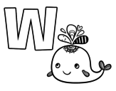 W of Whale coloring page
