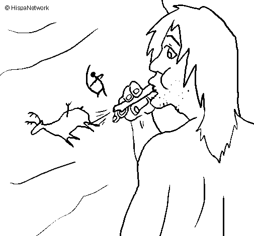 Wall painting technique coloring page
