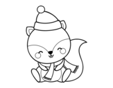 Warm squirrel coloring page