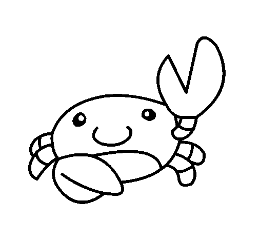 Watercolour the crab coloring page