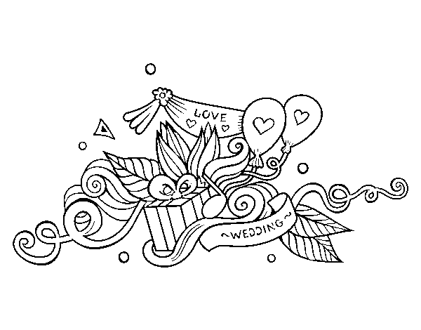  Wedding decoration coloring page