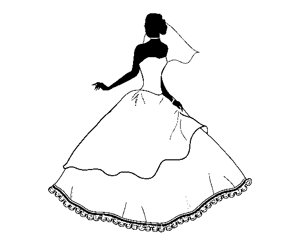 Wedding dress coloring page