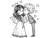 Wedding of Prince and Princess coloring page