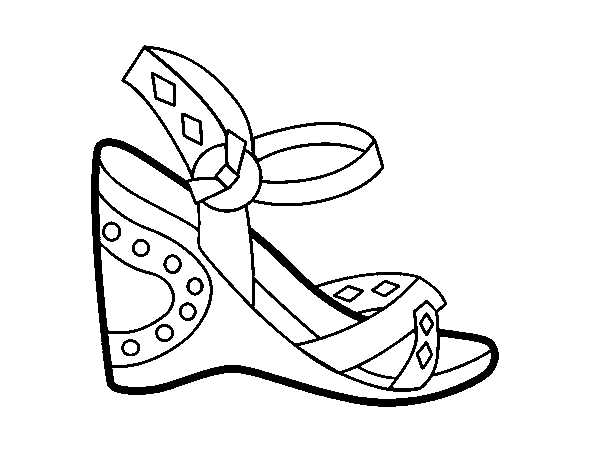 Wedge sandal coloring page