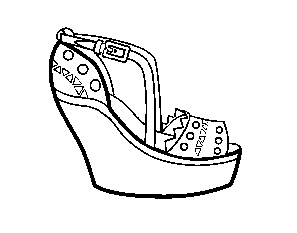 Wedge shoe coloring page