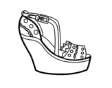 Wedge shoe coloring page